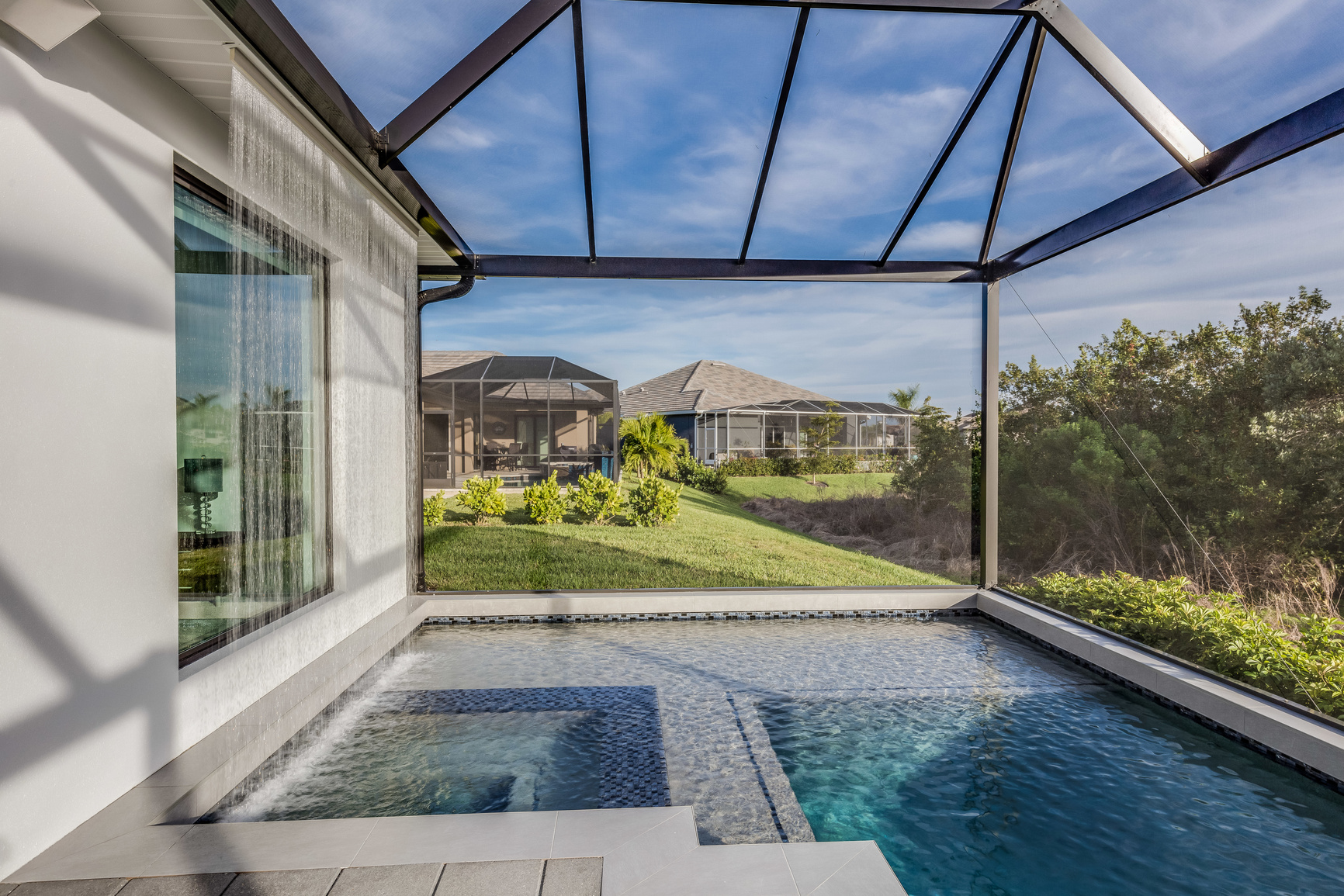 Enclosed pool area in Florida